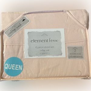 Element House 6 Piece vintage wash Sheet Set.  Fits mattresses up to 10”